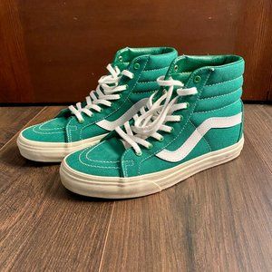 New VANS SK8-Hi Green White Canvas Hi High Top Sneakers 5.5M 7W